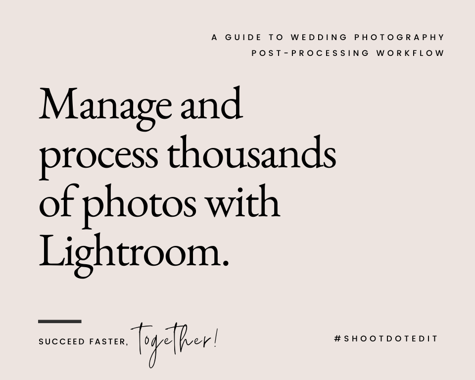 infographic stating manage and process thousands of photos with Lightroom