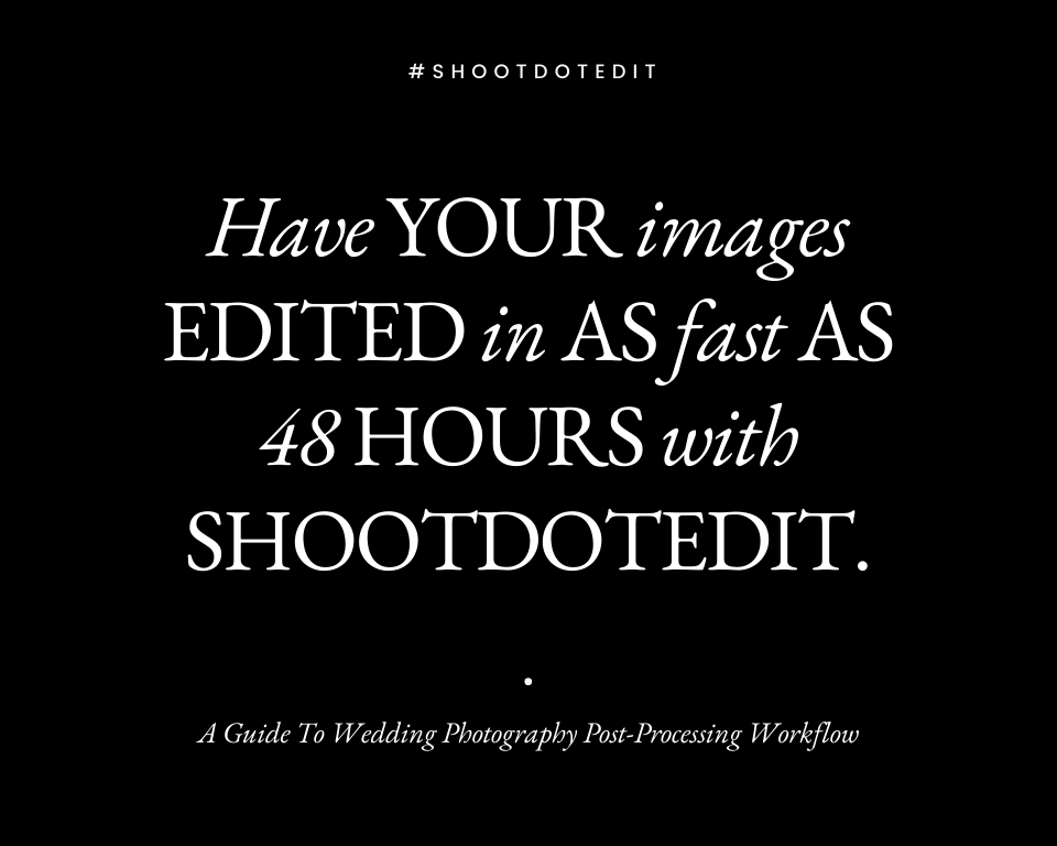 infographic stating have your images edited in as fast as 48 hours with ShootDotEdit