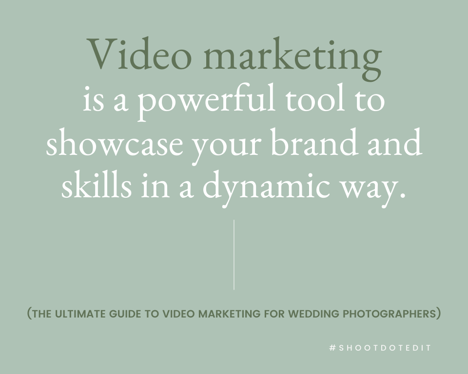 infographic stating video marketing is a powerful tool to showcase your brand and skills in a dynamic way