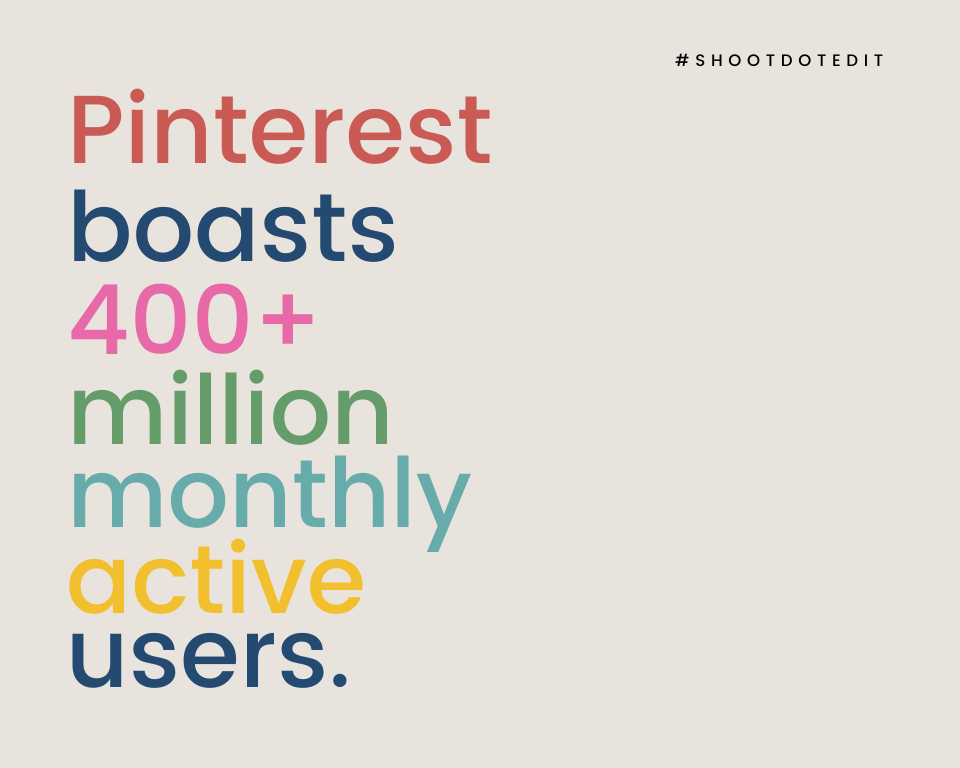 infographic stating pinterest boasts 400+ million monthly active users