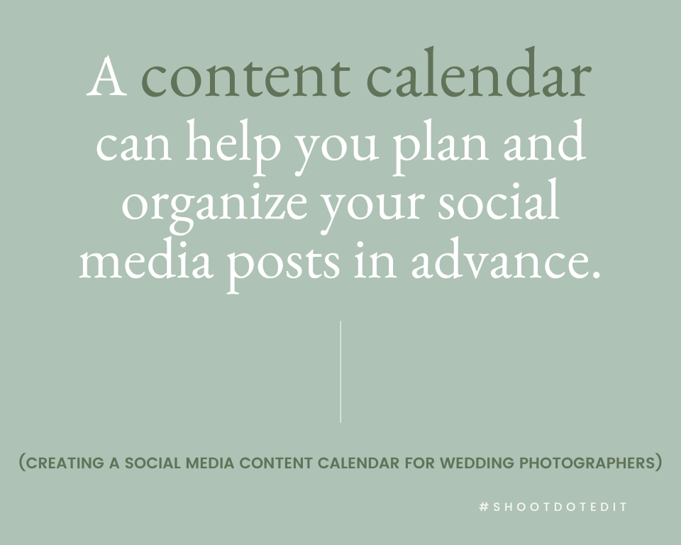 infographic stating a content calendar can help you plan and organize your social media posts in advance