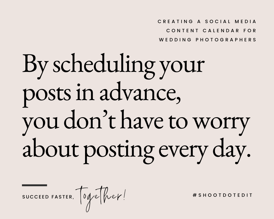 infographic stating by scheduling your posts in advance, you don’t have to worry about posting every day