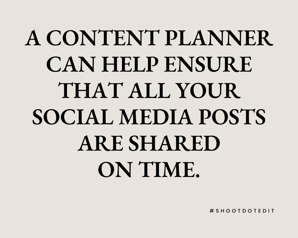 infographic stating a content planner can help ensure that all your social media posts are shared on time