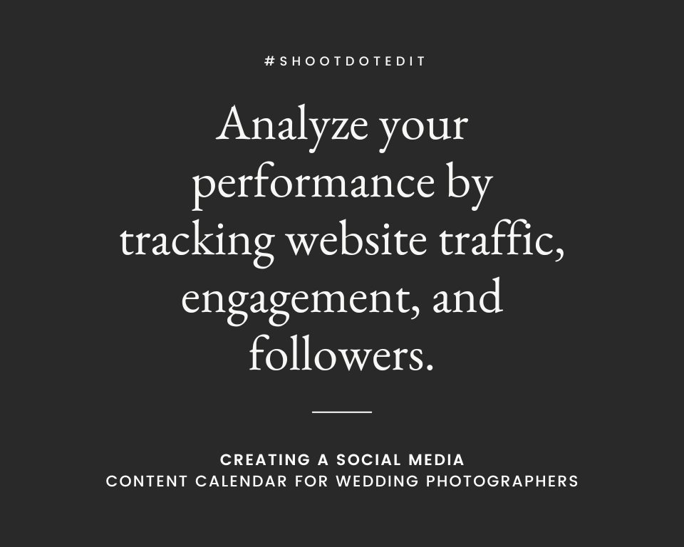 infographic stating analyze your performance by tracking website traffic, engagement, and followers