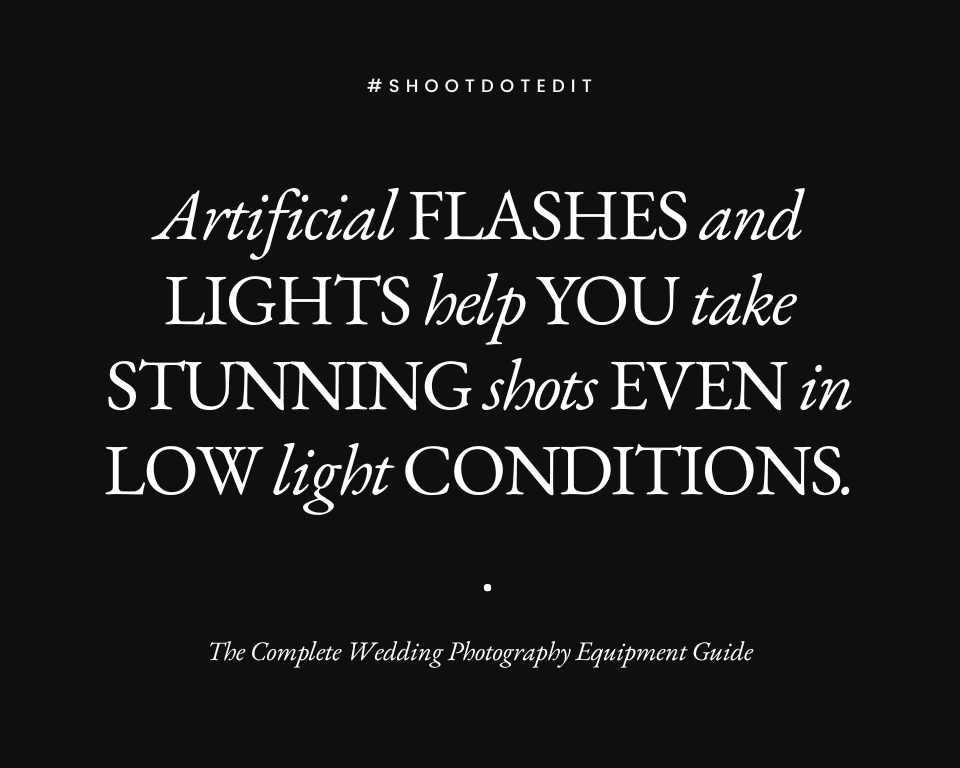 infographic stating artificial flashes and lights help you take stunning shots even in low light conditions