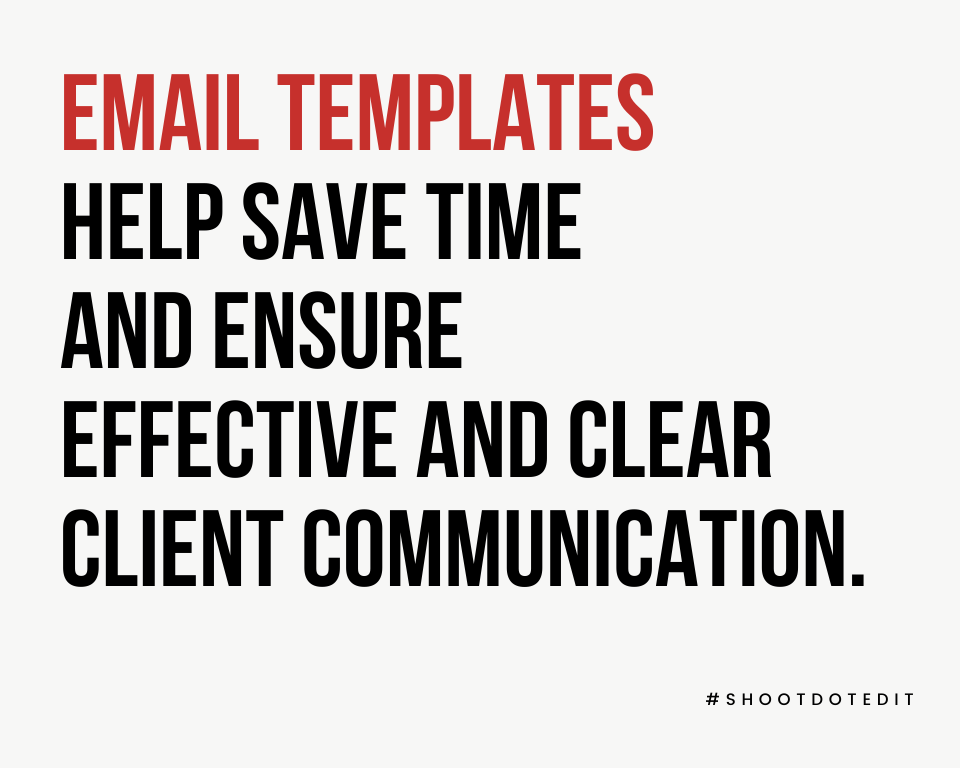Infographic stating email templates help save time and ensure effective and clear client communication