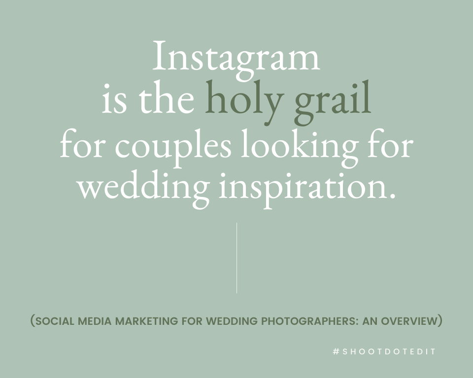 infographic stating instagram is the holy grail for couples looking for wedding inspiration